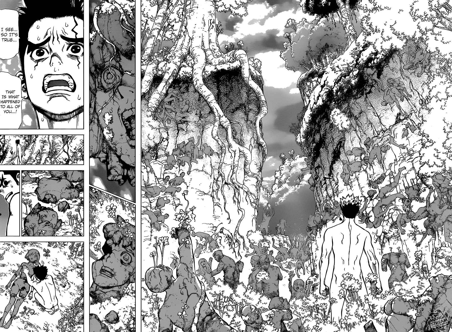 Dr. Stone Manga Chapter 1 page 31 - Stone World scene