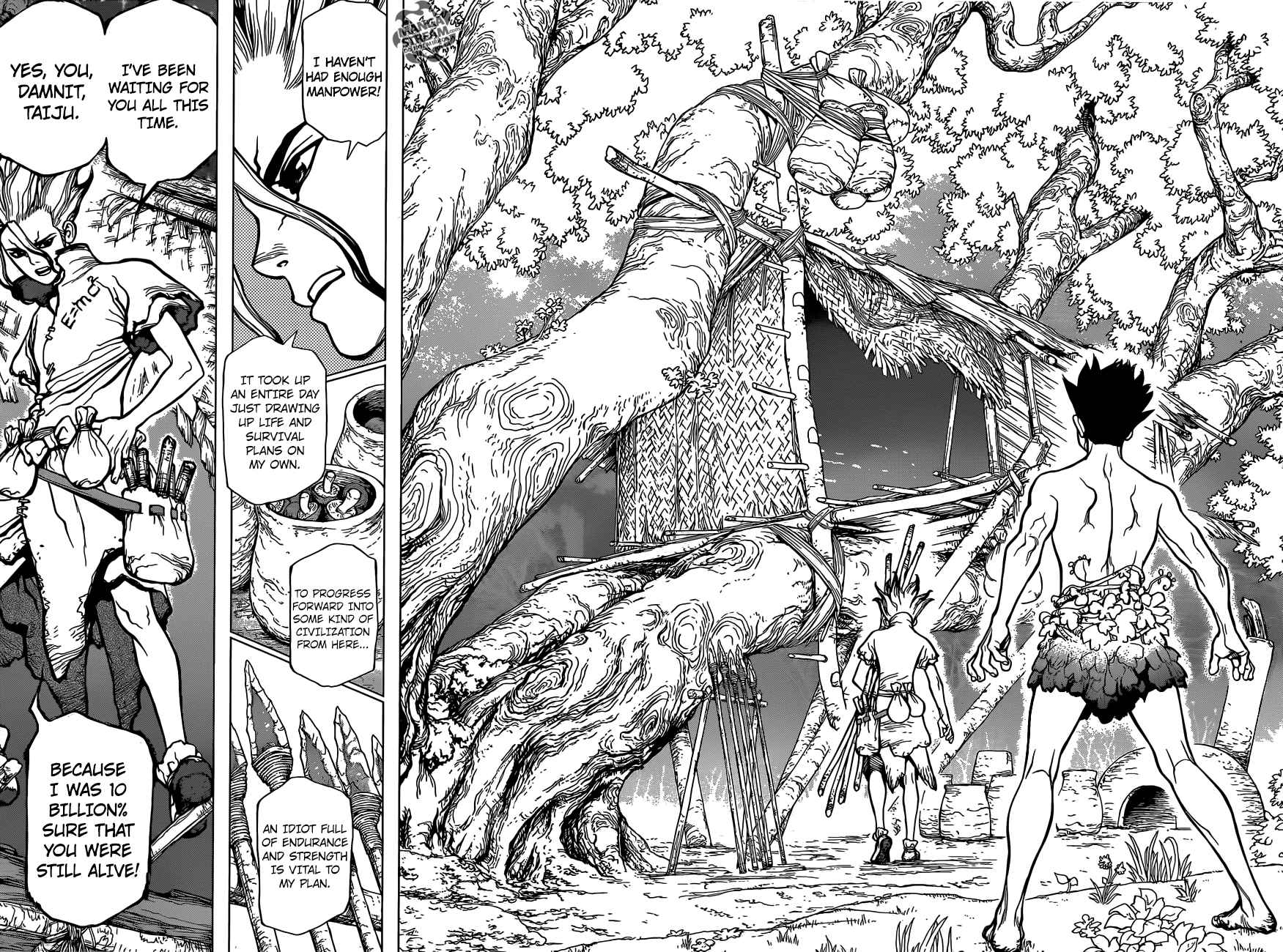Dr. Stone Manga Chapter 1 page 43 - Stone World scene