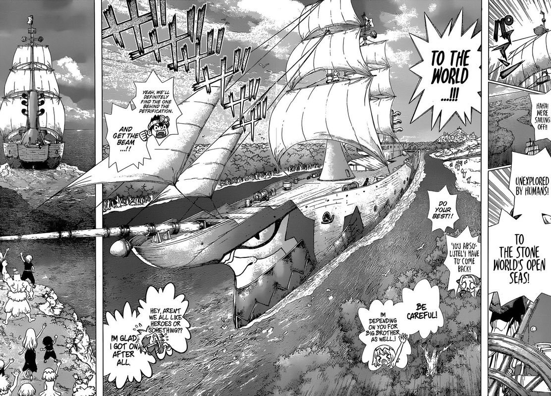 Dr. Stone Manga Chapter 100 page 13 - Origin of the 100 Tales scene