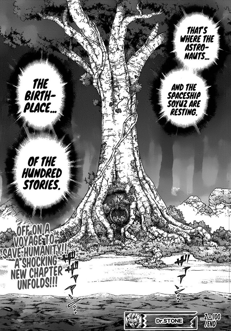 Dr. Stone Manga Chapter 100 page 23 - Origin of the 100 Tales scene