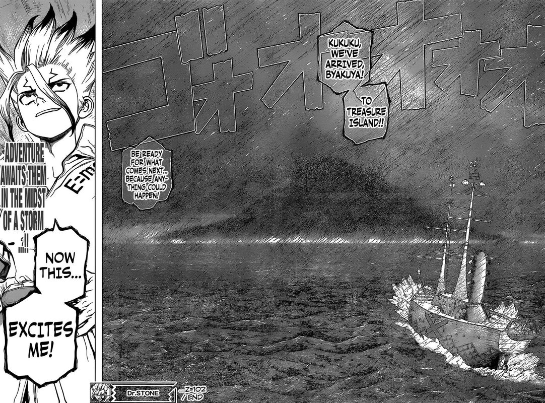 Dr. Stone Manga Chapter 102 page 16 - Perseus, Ship of Science scene