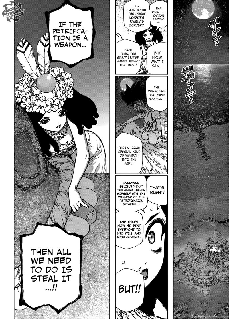 Dr. Stone Manga Chapter 106 page 13 - The Secret of Petrification scene