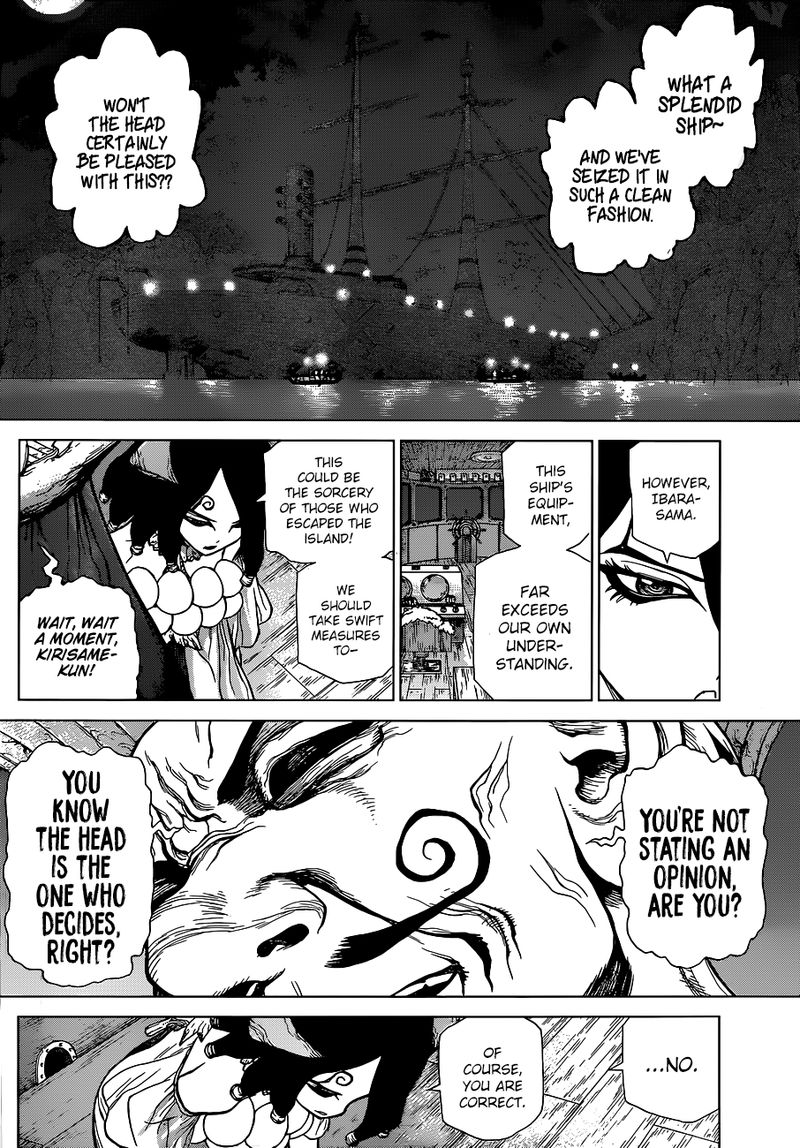 Dr. Stone Manga Chapter 107 page 8 - Ace in the Hole on the Ship of Science scene