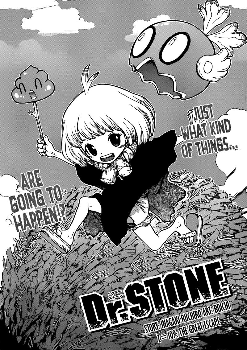 Dr. Stone Manga Chapter 109 page 1 - Great Escape scene