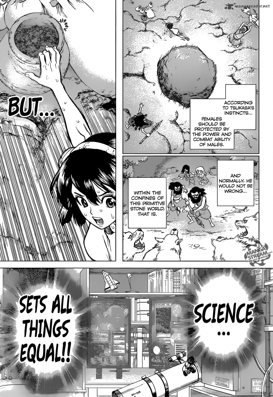 Dr. Stone Manga Chapter 11 page 11 - Weapon of Science scene
