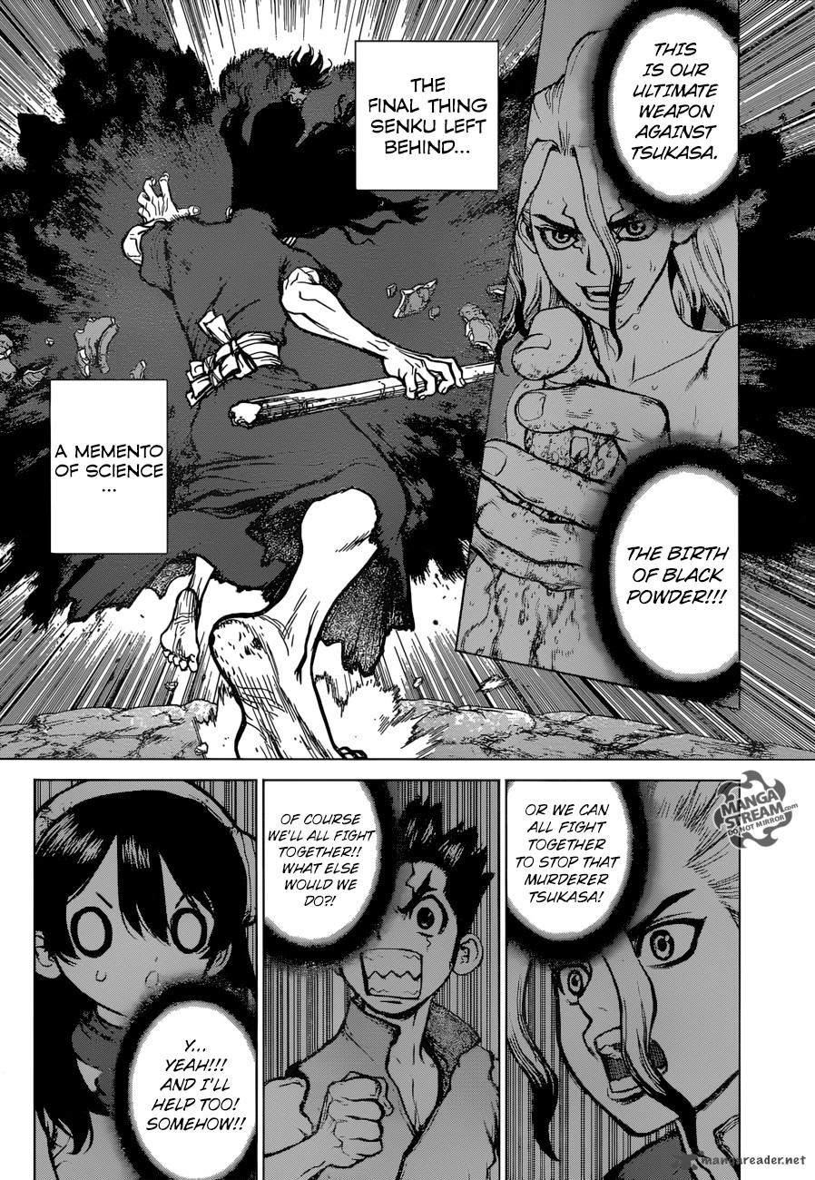 Dr. Stone Manga Chapter 11 page 14 - Weapon of Science scene