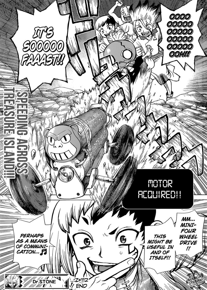 Dr. Stone Manga Chapter 112 page 18 - King of Three Dimensions scene