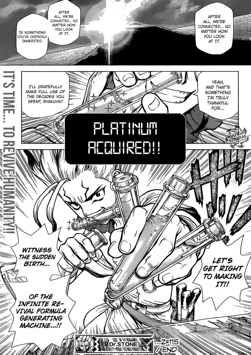 Dr. Stone Manga Chapter 115 page 19 - One Second, One Grain scene