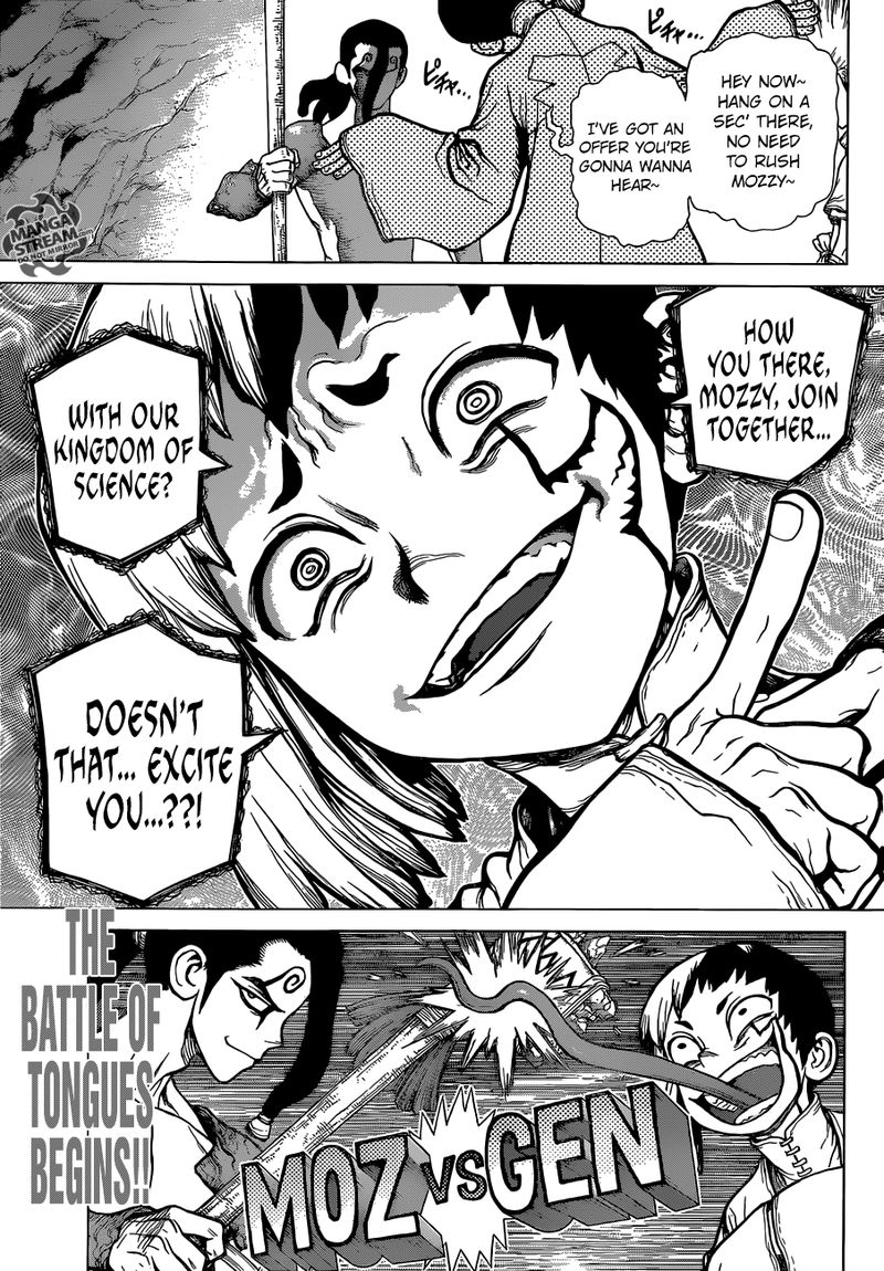 Dr. Stone Manga Chapter 122 page 18 - Brain-Battle Puzzle Pieces scene