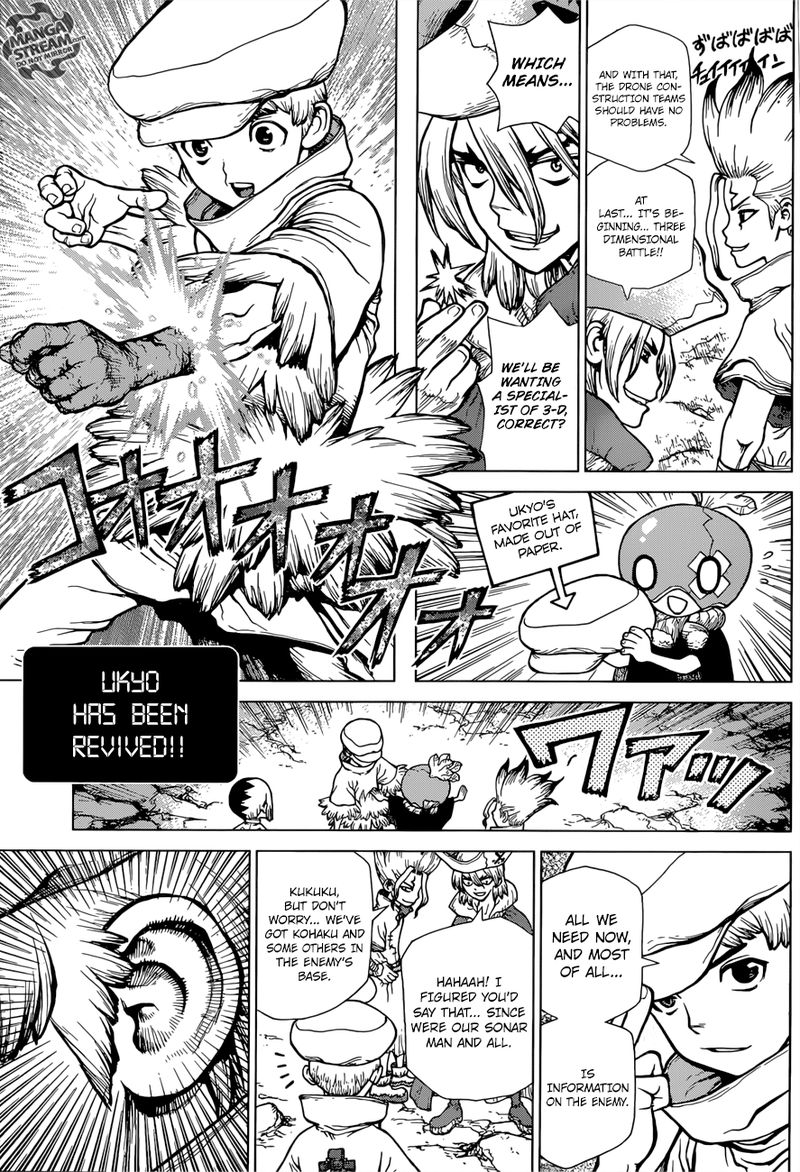 Dr. Stone Manga Chapter 122 page 3 - Brain-Battle Puzzle Pieces scene