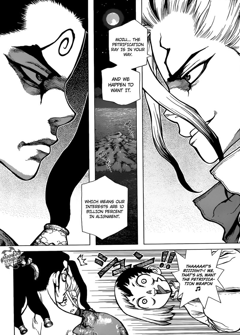 Dr. Stone Manga Chapter 123 page 10 - Brain-Battle Gambit scene