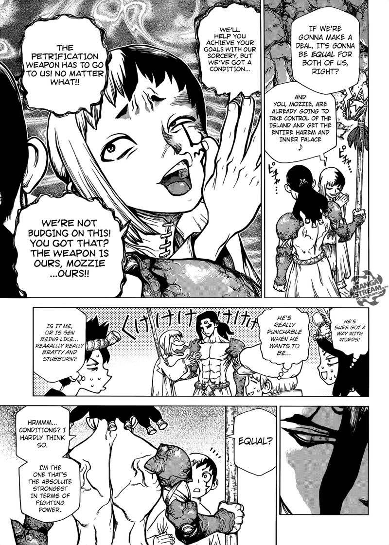 Dr. Stone Manga Chapter 123 page 11 - Brain-Battle Gambit scene