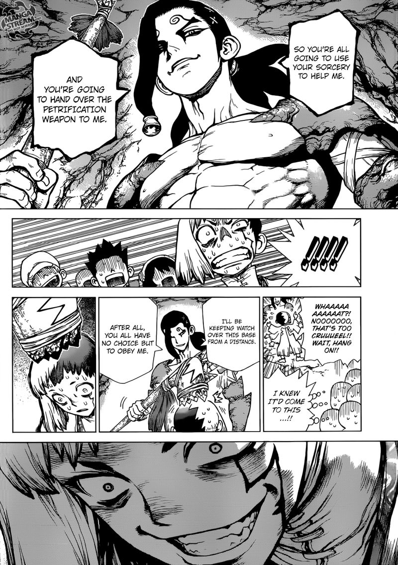 Dr. Stone Manga Chapter 123 page 12 - Brain-Battle Gambit scene