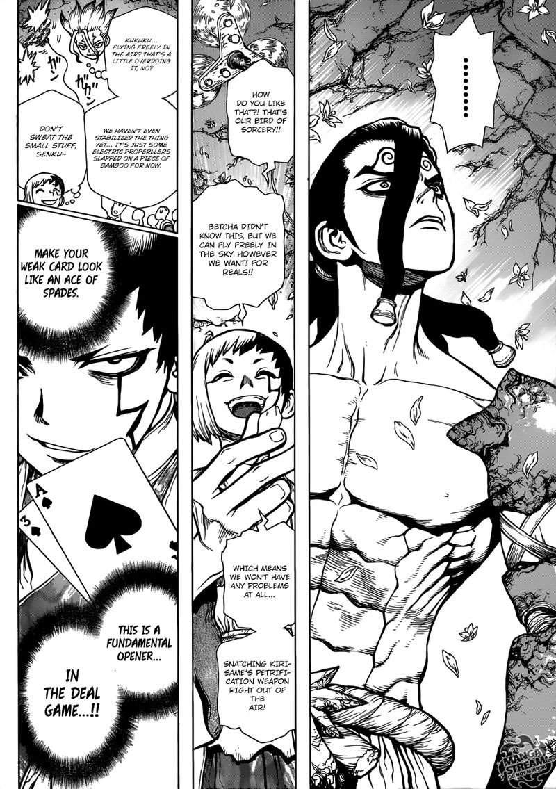 Dr. Stone Manga Chapter 123 page 2 - Brain-Battle Gambit scene