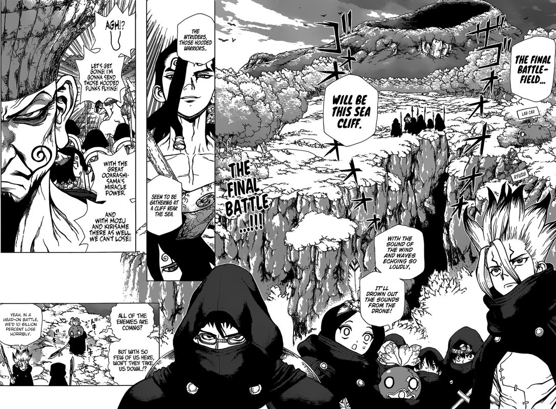 Dr. Stone Manga Chapter 126 page 2 - Three-Dimensional Stratagem scene