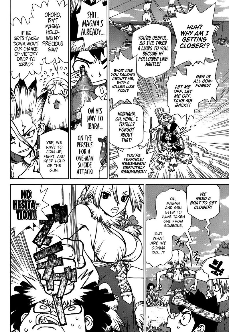 Dr. Stone Manga Chapter 128 page 8 - Island-Wide Battle Royale scene