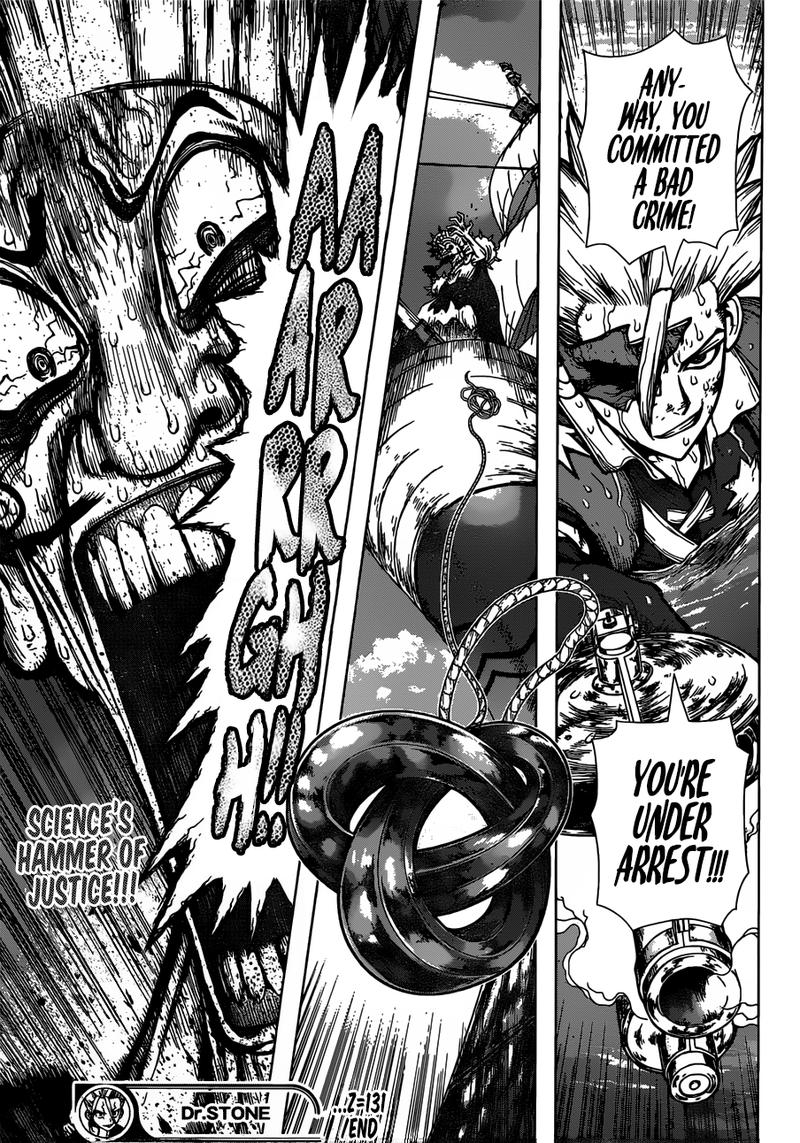 Dr. Stone Manga Chapter 131 page 17 - Nasty Crimes scene