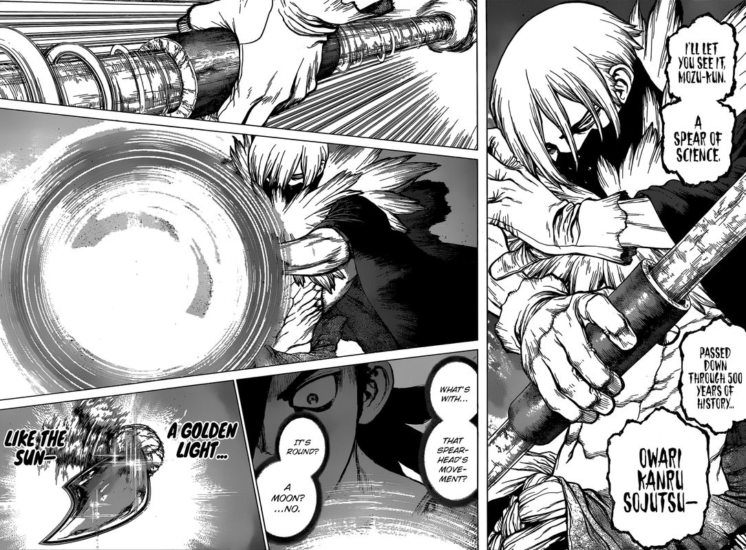 Dr. Stone Manga Chapter 132 page 12 - The Strongest Weapon is... scene