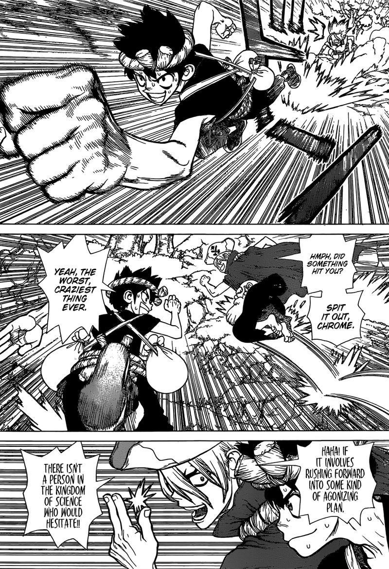 Dr. Stone Manga Chapter 133 page 11 - Flash of Destruction scene