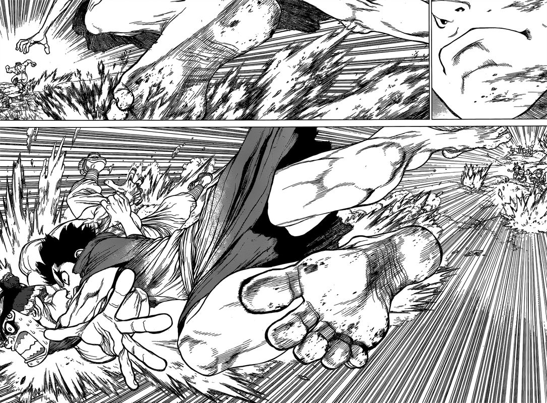 Dr. Stone Manga Chapter 133 page 12 - Flash of Destruction scene