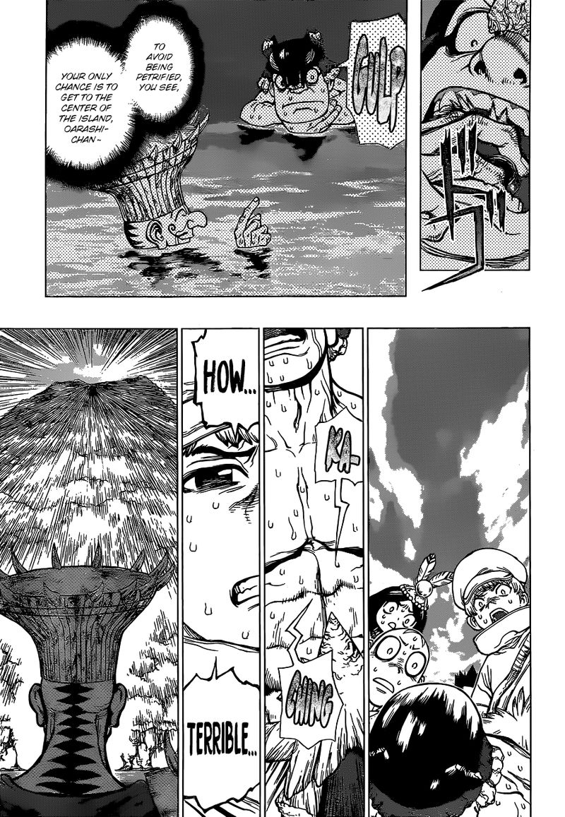 Dr. Stone Manga Chapter 133 page 14 - Flash of Destruction scene