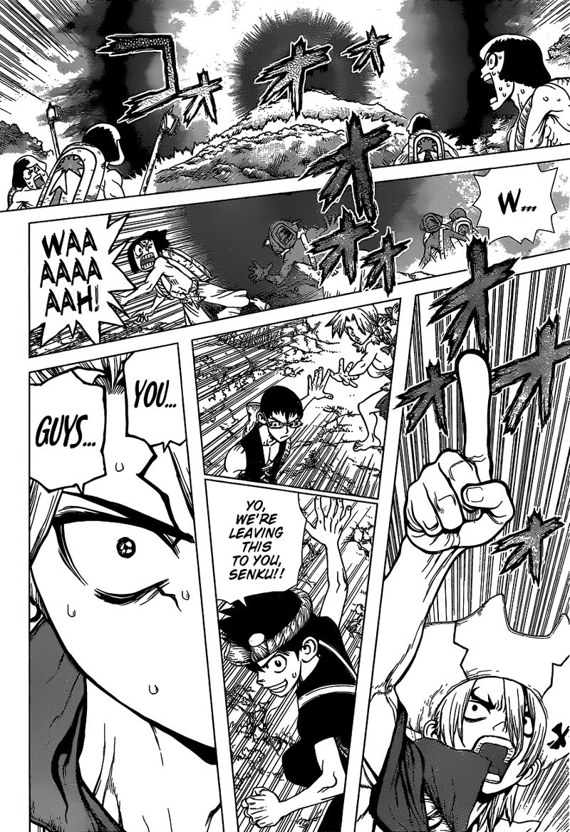 Dr. Stone Manga Chapter 133 page 16 - Flash of Destruction scene