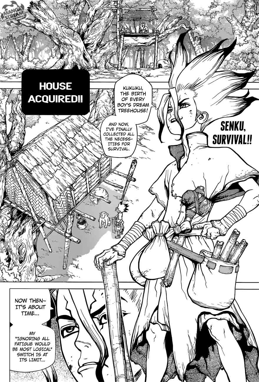 Dr. Stone Manga Chapter 14 page 2 - Those Who Have Faith scene