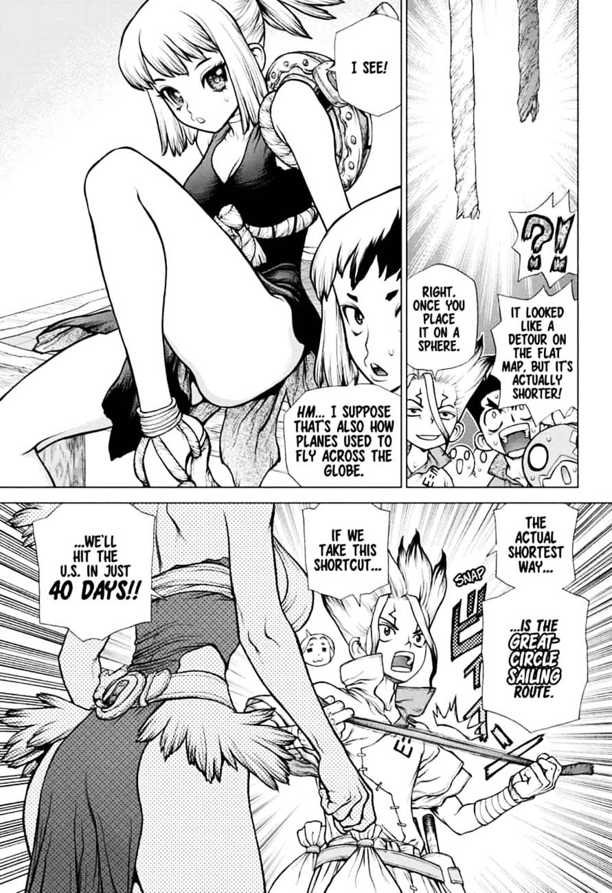 Dr. Stone Manga Chapter 143 page 10 - Ryusui vs. Senku scene