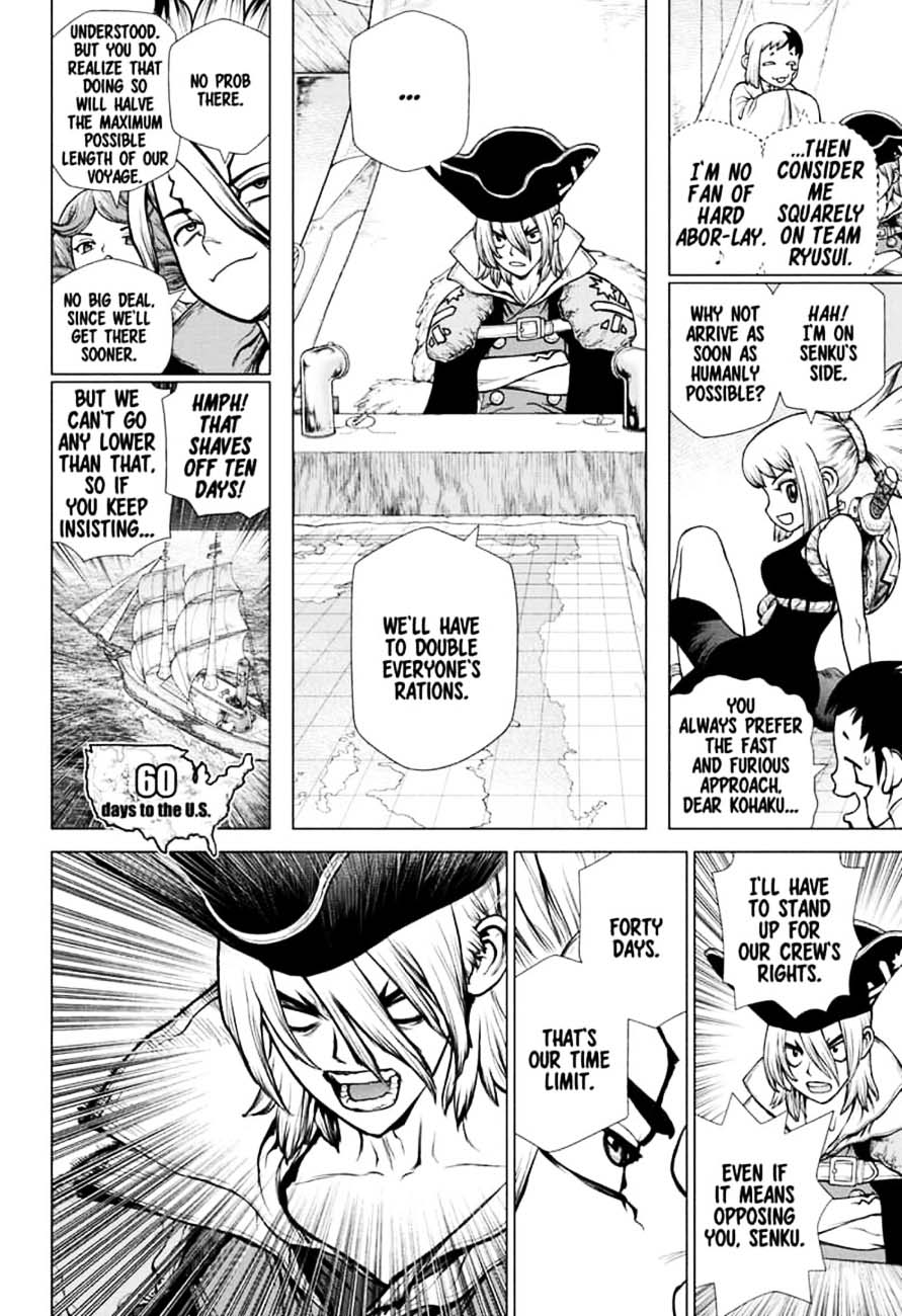 Dr. Stone Manga Chapter 143 page 13 - Ryusui vs. Senku scene