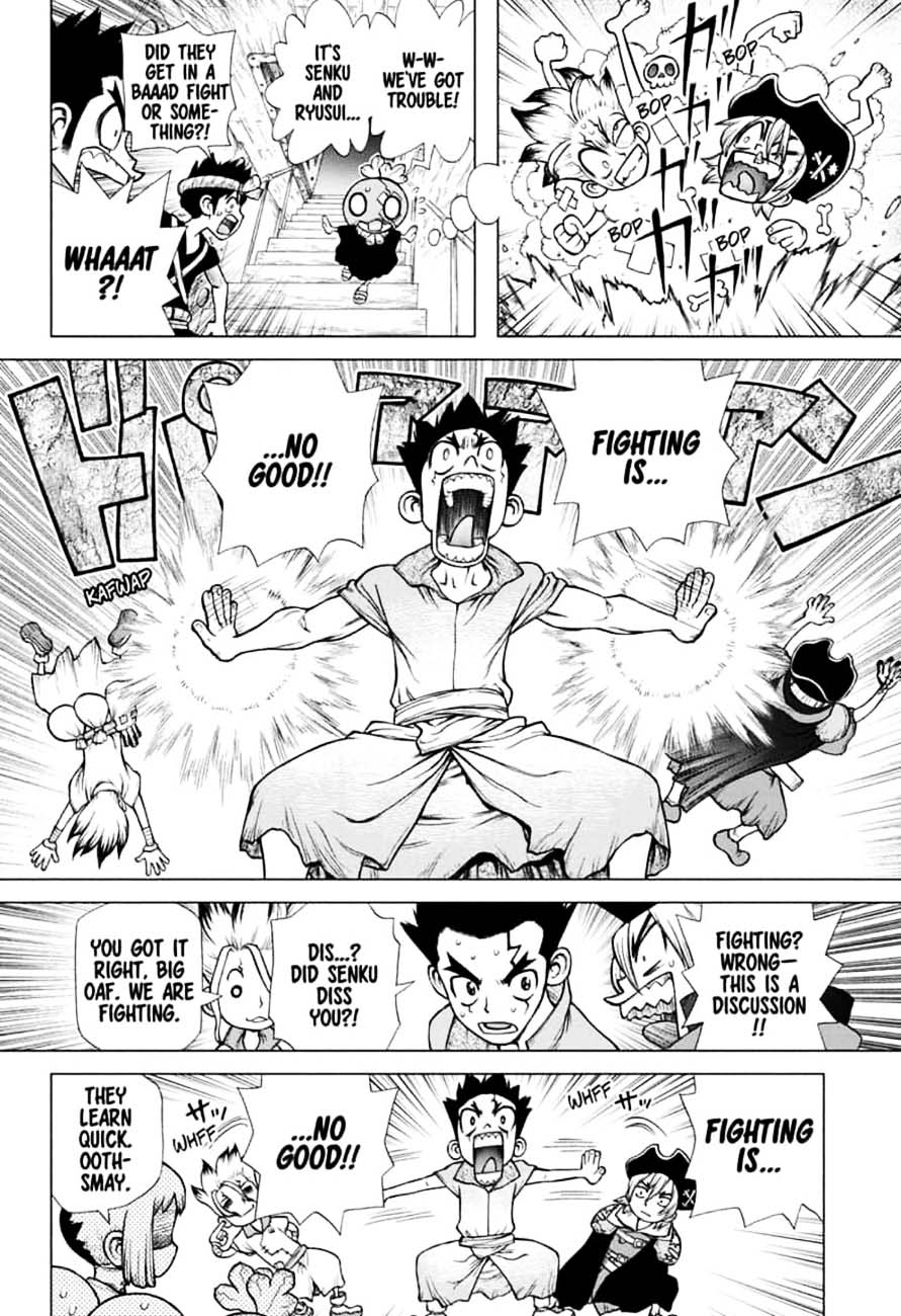 Dr. Stone Manga Chapter 143 page 7 - Ryusui vs. Senku scene