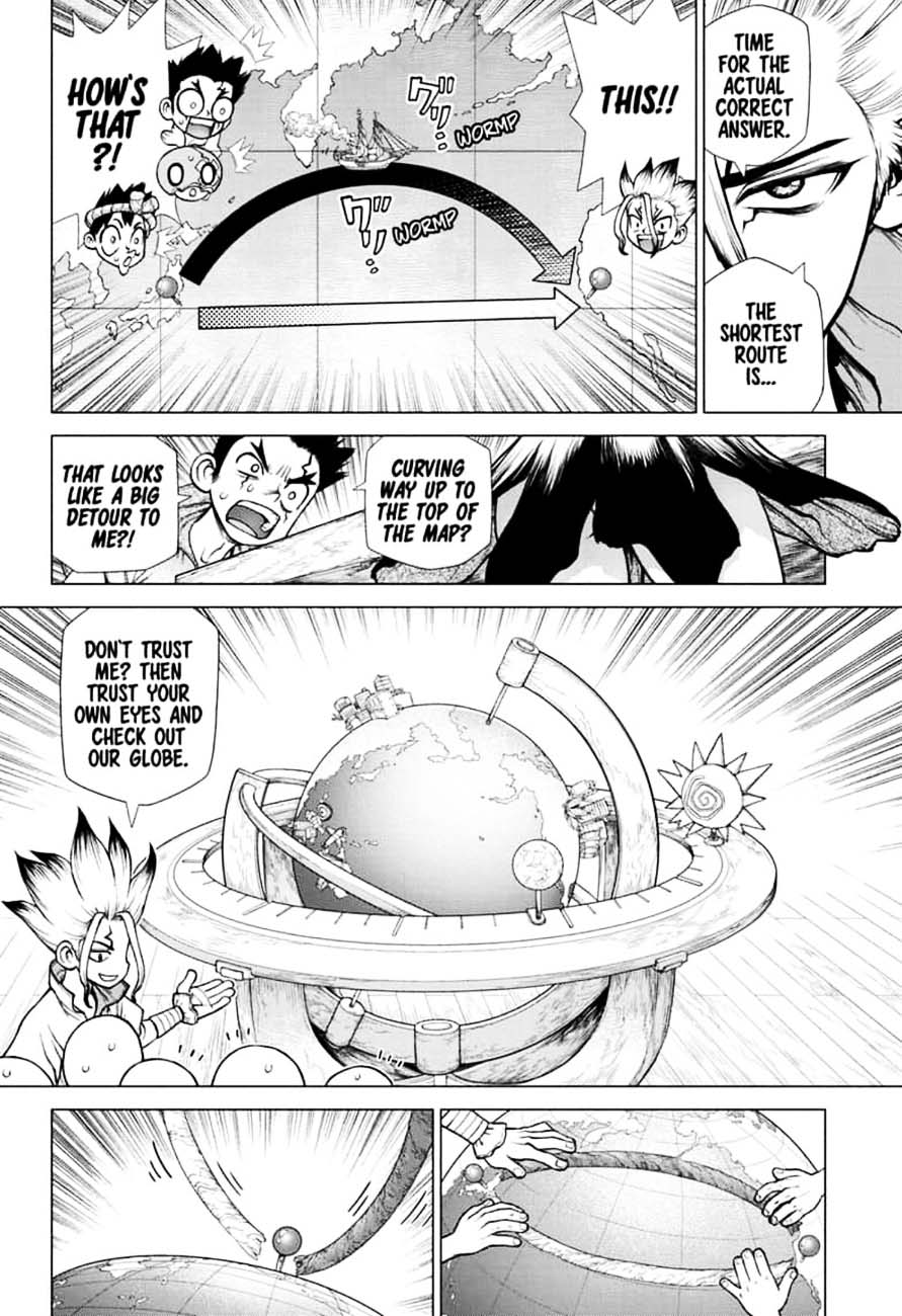 Dr. Stone Manga Chapter 143 page 9 - Ryusui vs. Senku scene