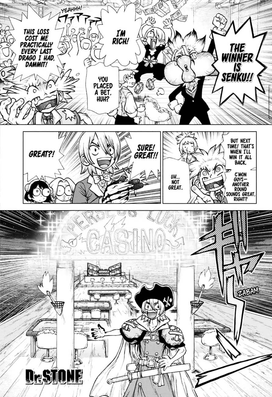 Dr. Stone Manga Chapter 145 page 1 - Bar Francois scene
