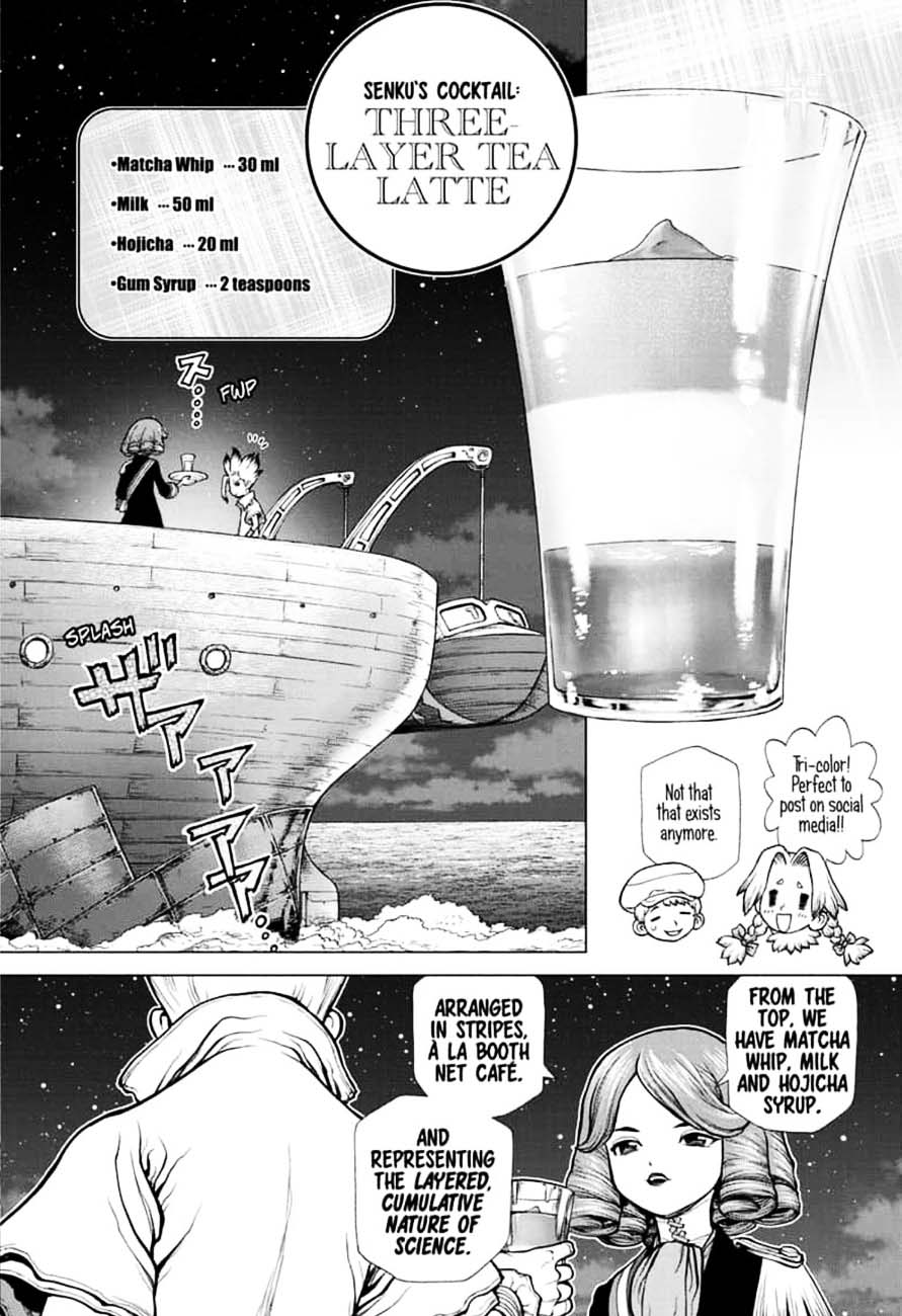 Dr. Stone Manga Chapter 145 page 18 - Bar Francois scene