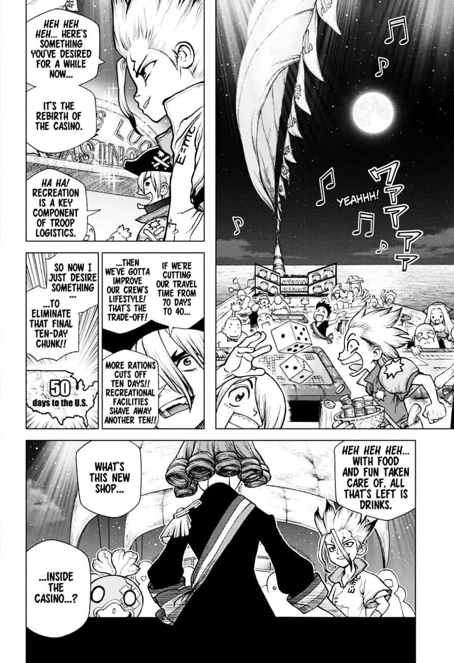 Dr. Stone Manga Chapter 145 page 2 - Bar Francois scene
