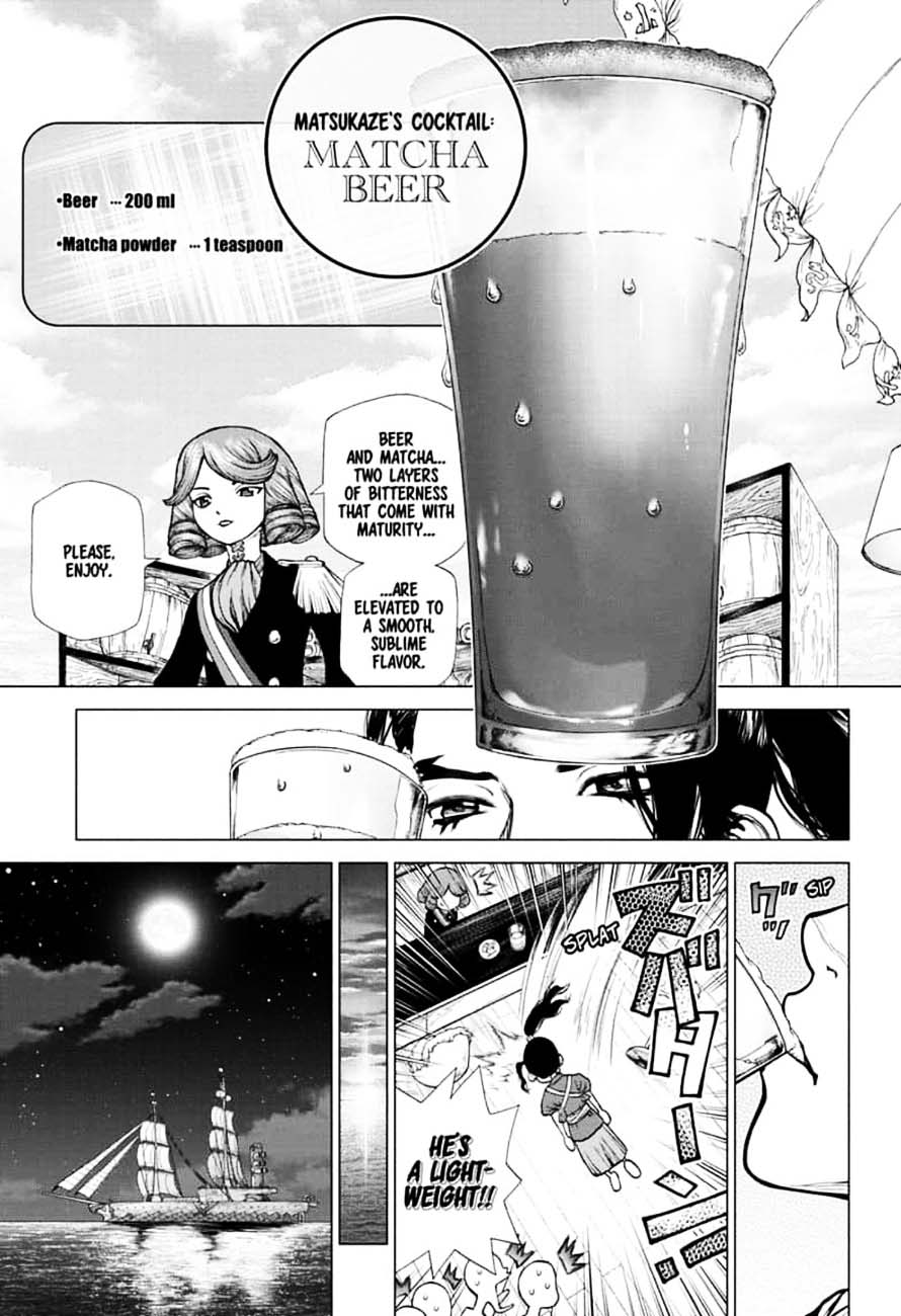 Dr. Stone Manga Chapter 146 page 13 - Bar Francois: Bitters scene