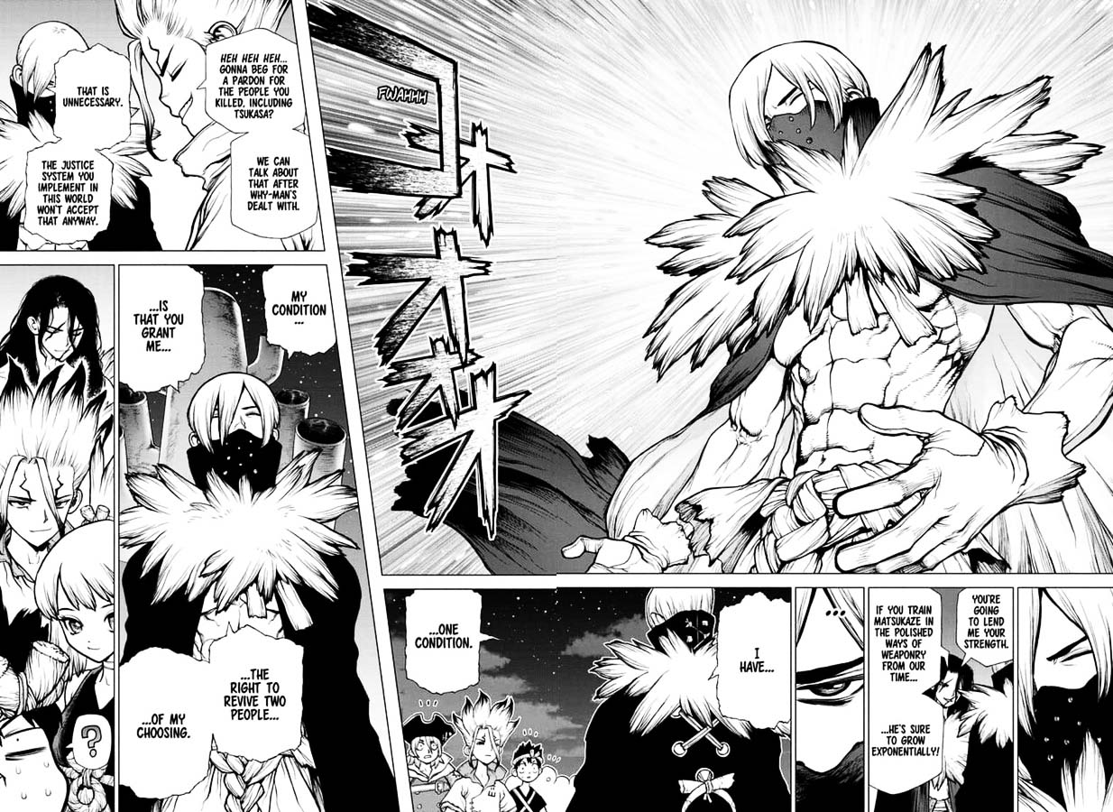 Dr. Stone Manga Chapter 146 page 16 - Bar Francois: Bitters scene