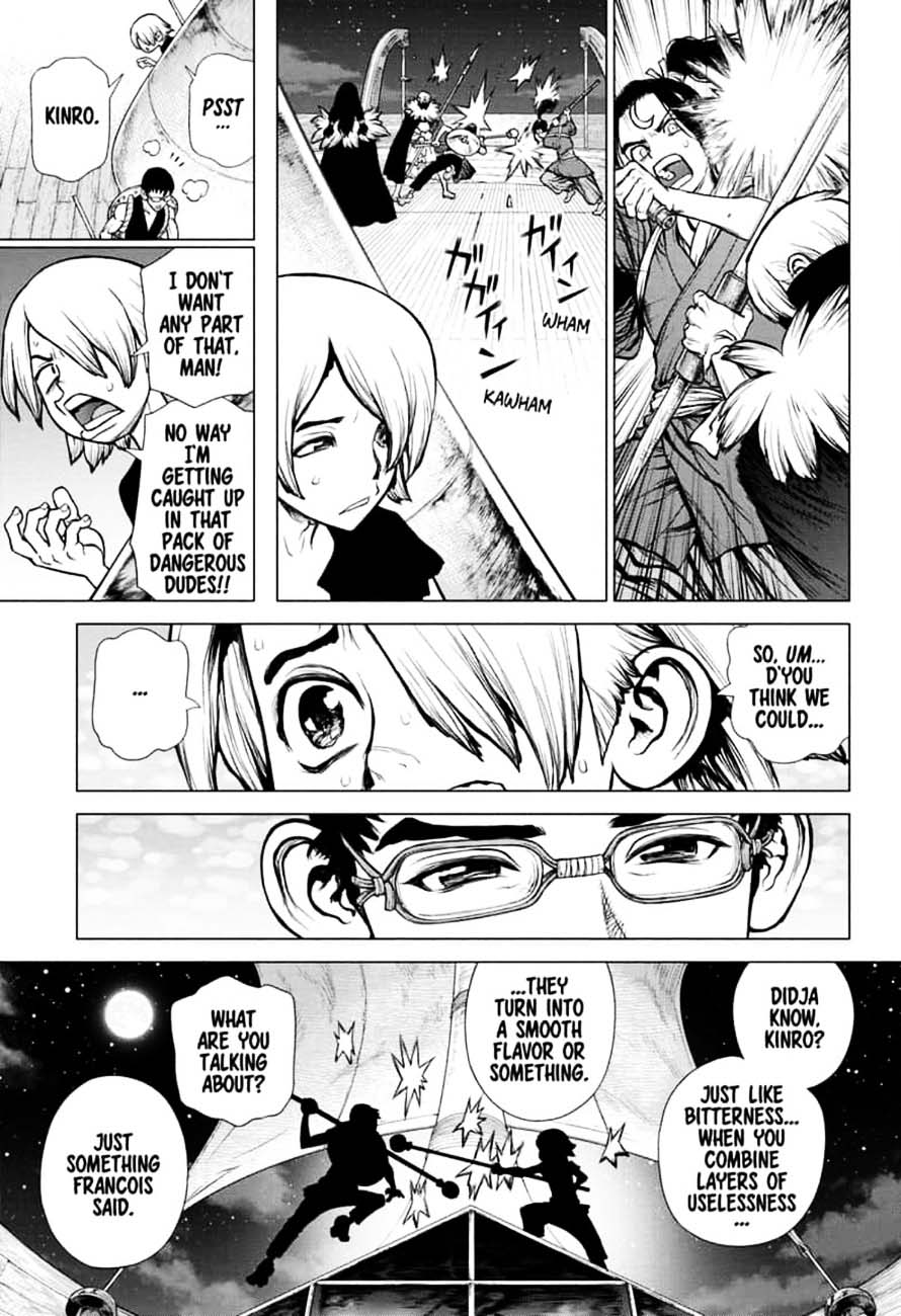 Dr. Stone Manga Chapter 146 page 18 - Bar Francois: Bitters scene