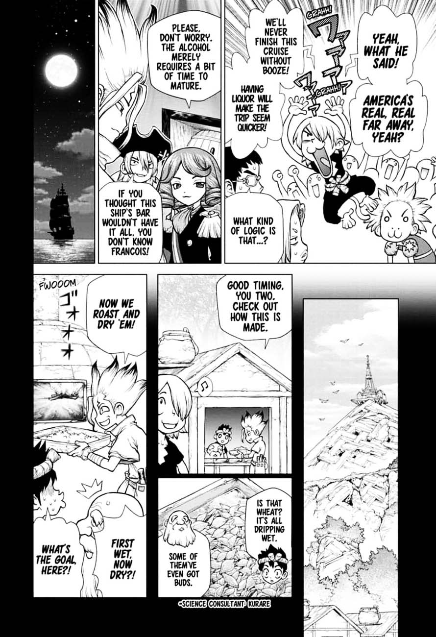 Dr. Stone Manga Chapter 146 page 2 - Bar Francois: Bitters scene