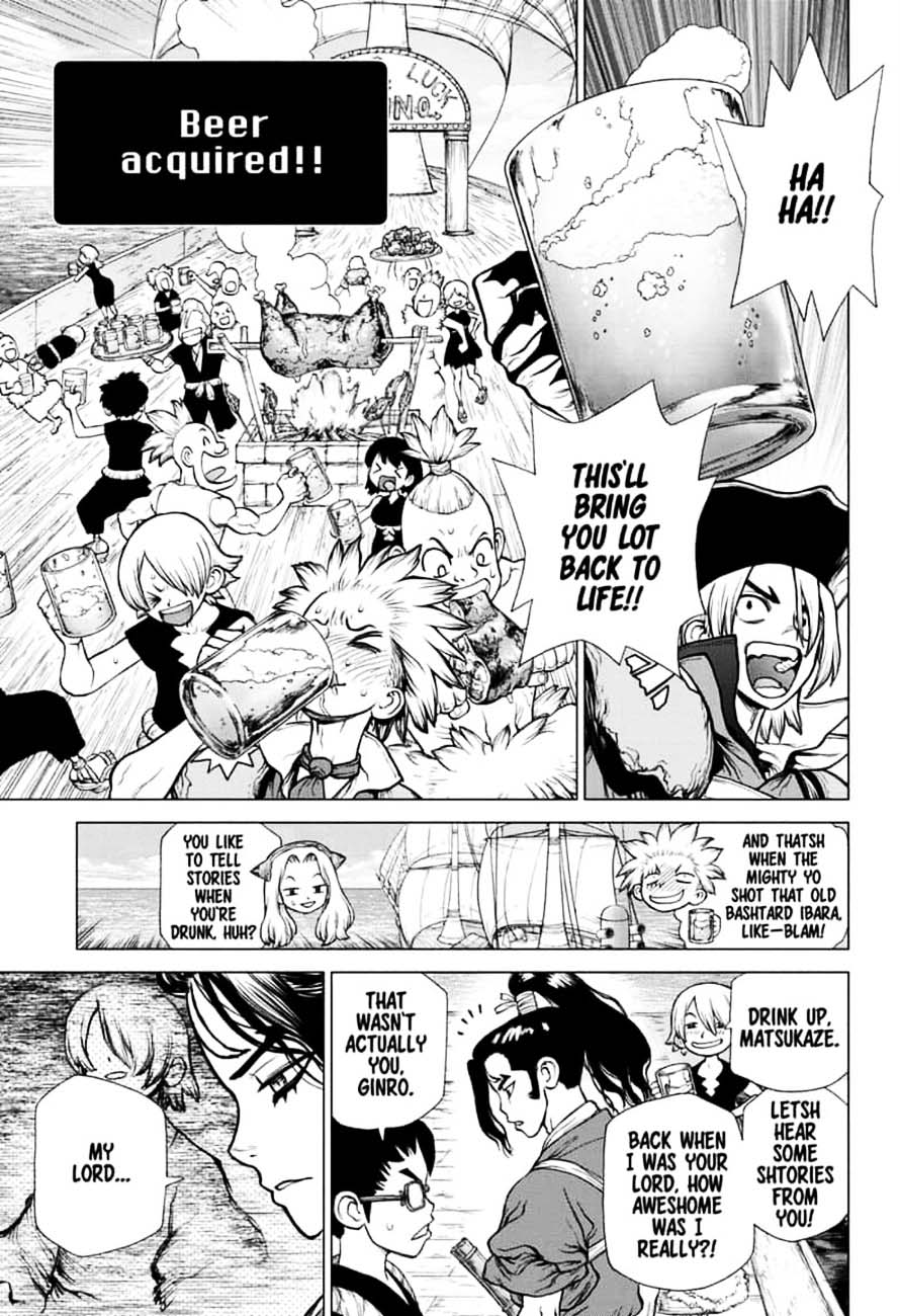 Dr. Stone Manga Chapter 146 page 5 - Bar Francois: Bitters scene