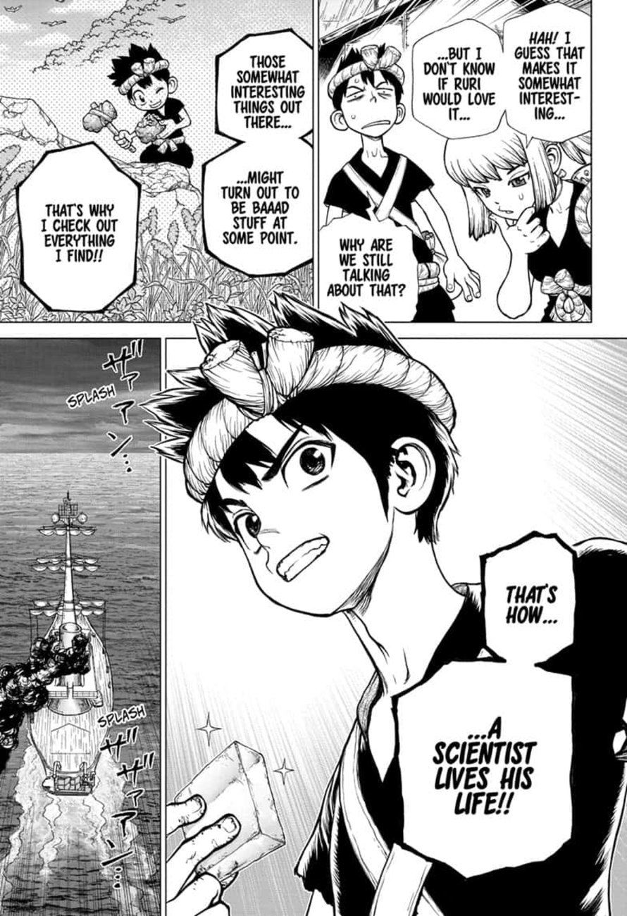 Dr. Stone Manga Chapter 147 page 11 - Science Journey scene