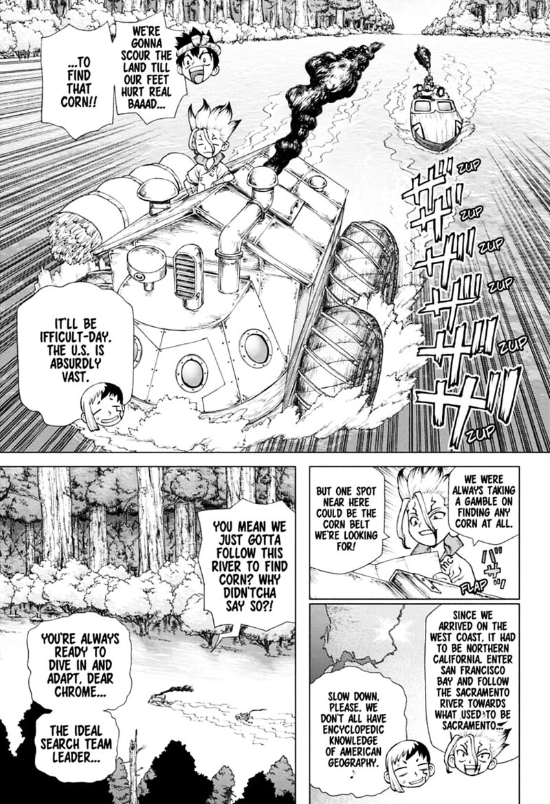 Dr. Stone Manga Chapter 148 page 8 - Pioneers of Earth scene