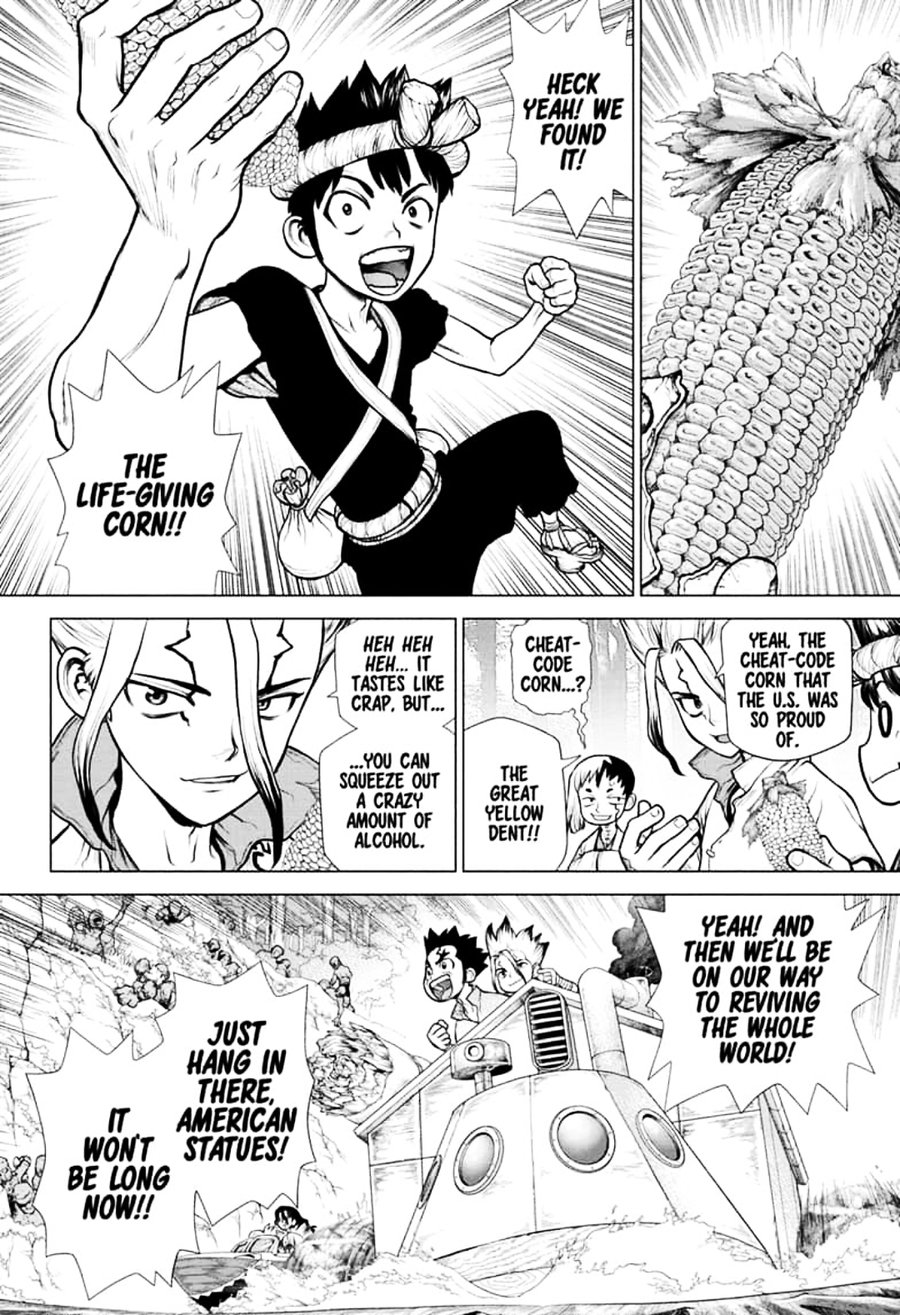 Dr. Stone Manga Chapter 149 page 2 - Light Lure in Darkness scene