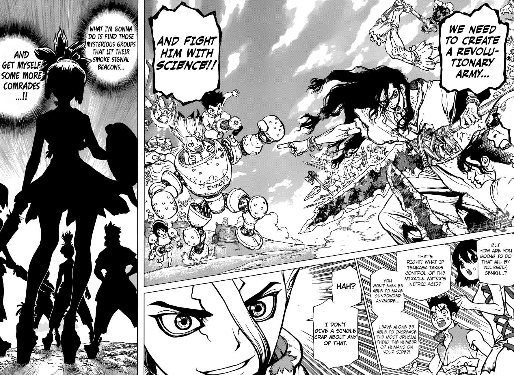 Dr. Stone Manga Chapter 15 page 14 - Two Kingdoms of the Stone World scene