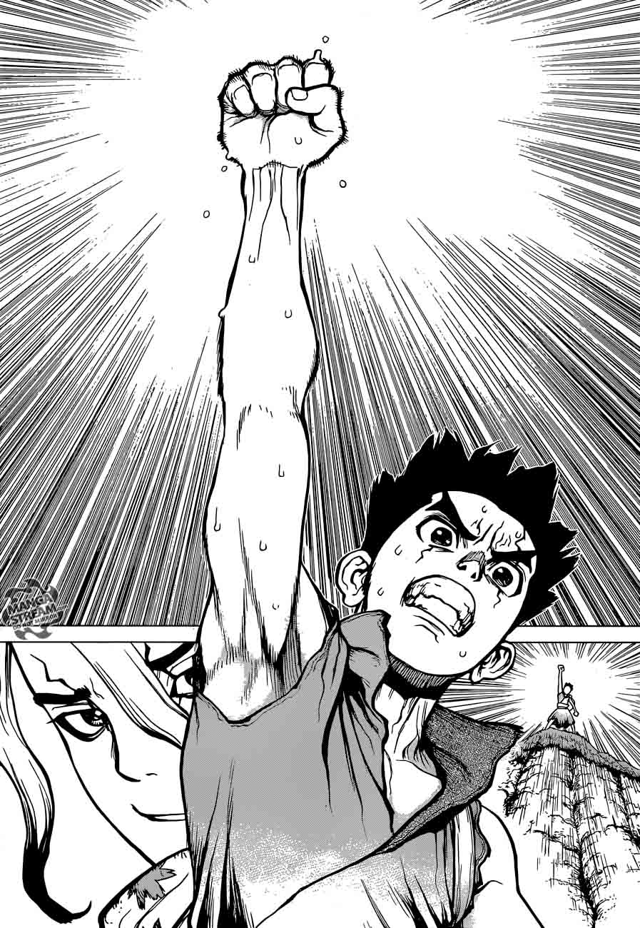 Dr. Stone Manga Chapter 15 page 17 - Two Kingdoms of the Stone World scene