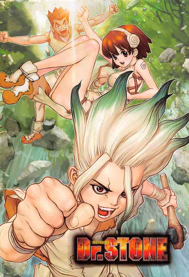 Dr. Stone Manga Chapter 15 page 2 - Two Kingdoms of the Stone World scene