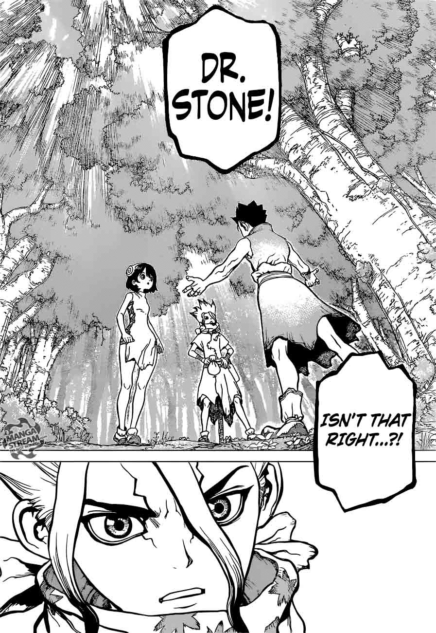 Dr. Stone Manga Chapter 15 page 8 - Two Kingdoms of the Stone World scene