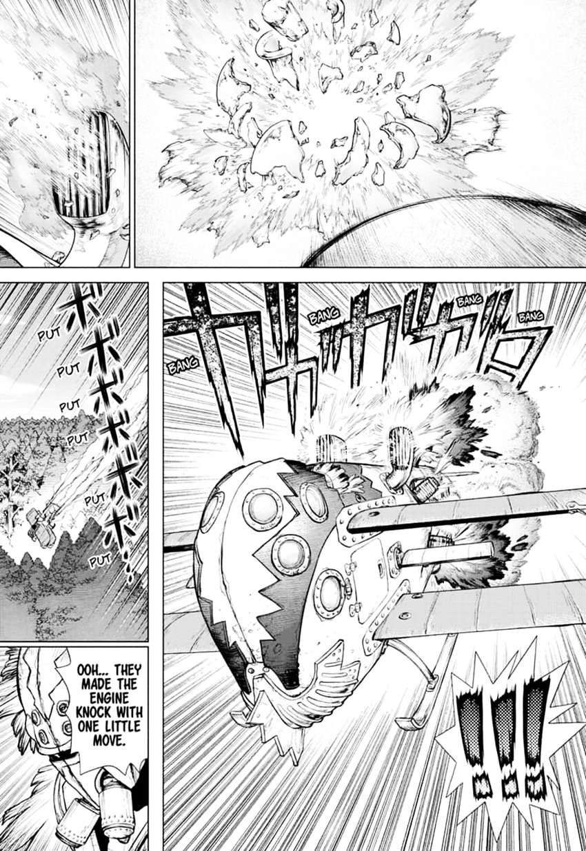Dr. Stone Manga Chapter 150 page 12 - Righteous Science-User scene