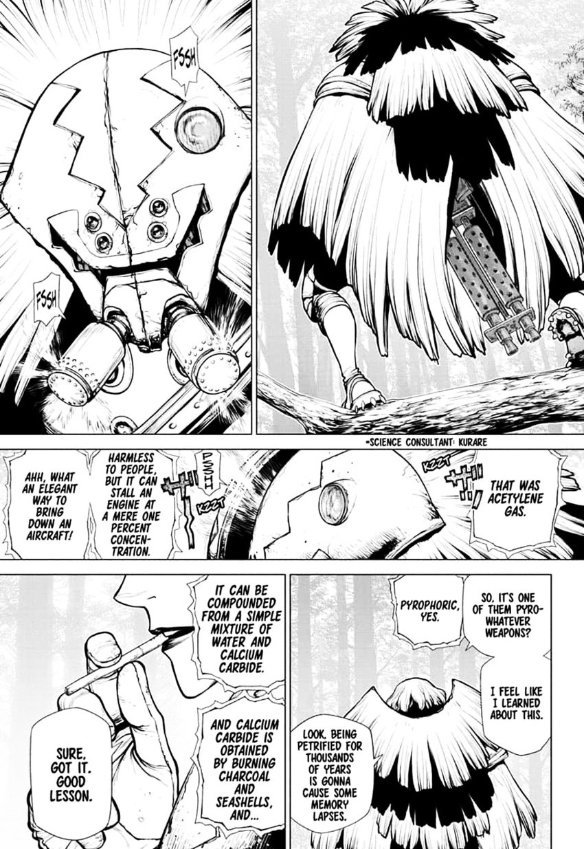 Dr. Stone Manga Chapter 150 page 14 - Righteous Science-User scene