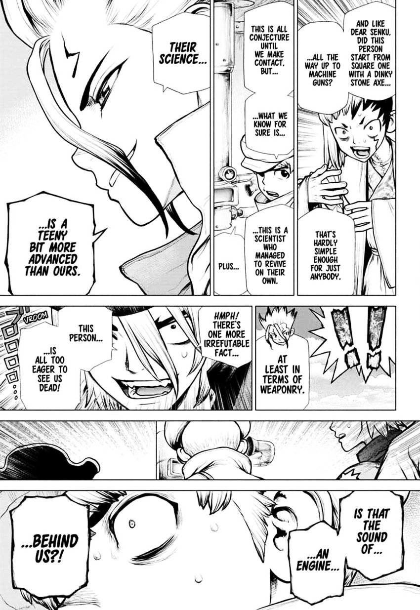 Dr. Stone Manga Chapter 150 page 3 - Righteous Science-User scene