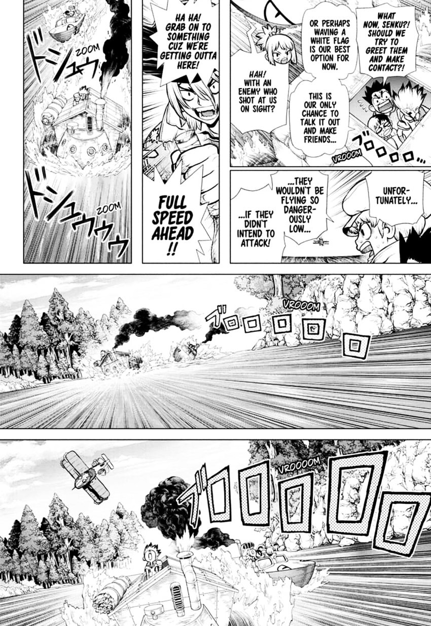 Dr. Stone Manga Chapter 150 page 7 - Righteous Science-User scene